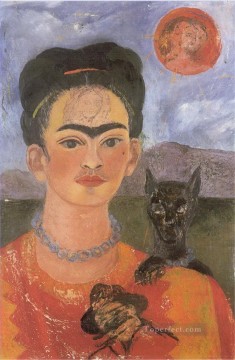 Frida Kahlo Painting - Autorretrato con retrato de Diego en el pecho y María entre cejas feminismo Frida Kahlo